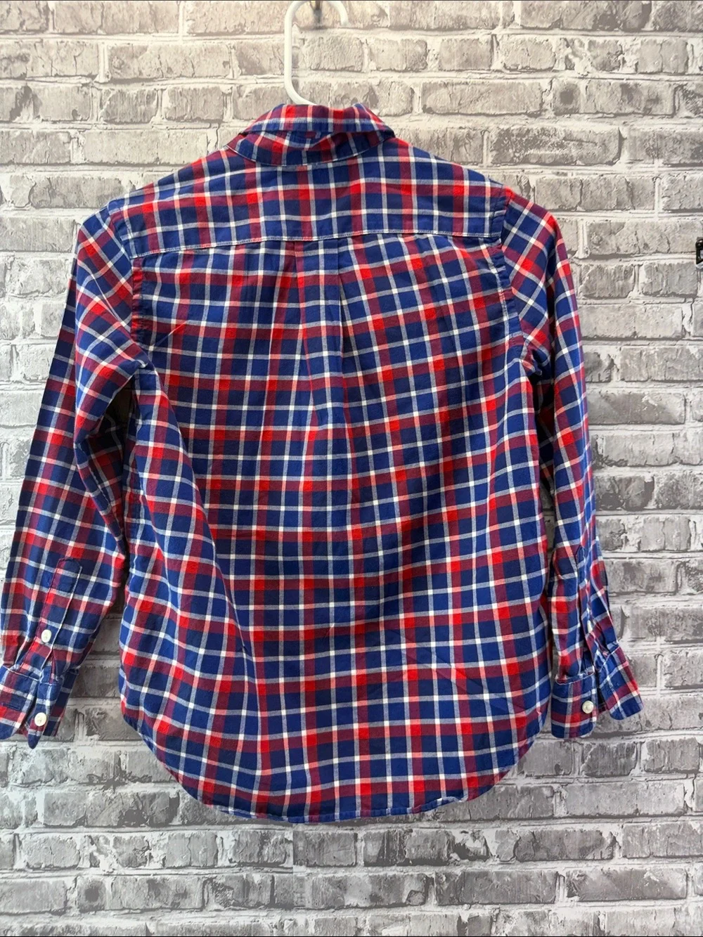Boy's Ralph‎ Lauren Button -Down Plaid Shirt in Navy & Red
